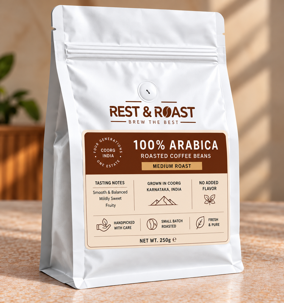 Coorg Arabica Coffee Beans – 100% Single Estate | Rest & Roast